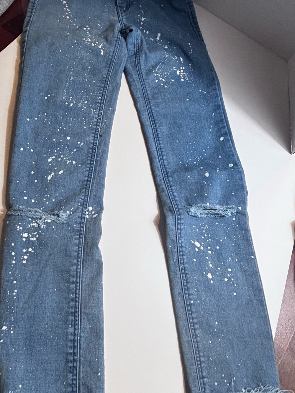Zara Trafaluc Denim Paint Splatter Jeans - Picture 7 of 7